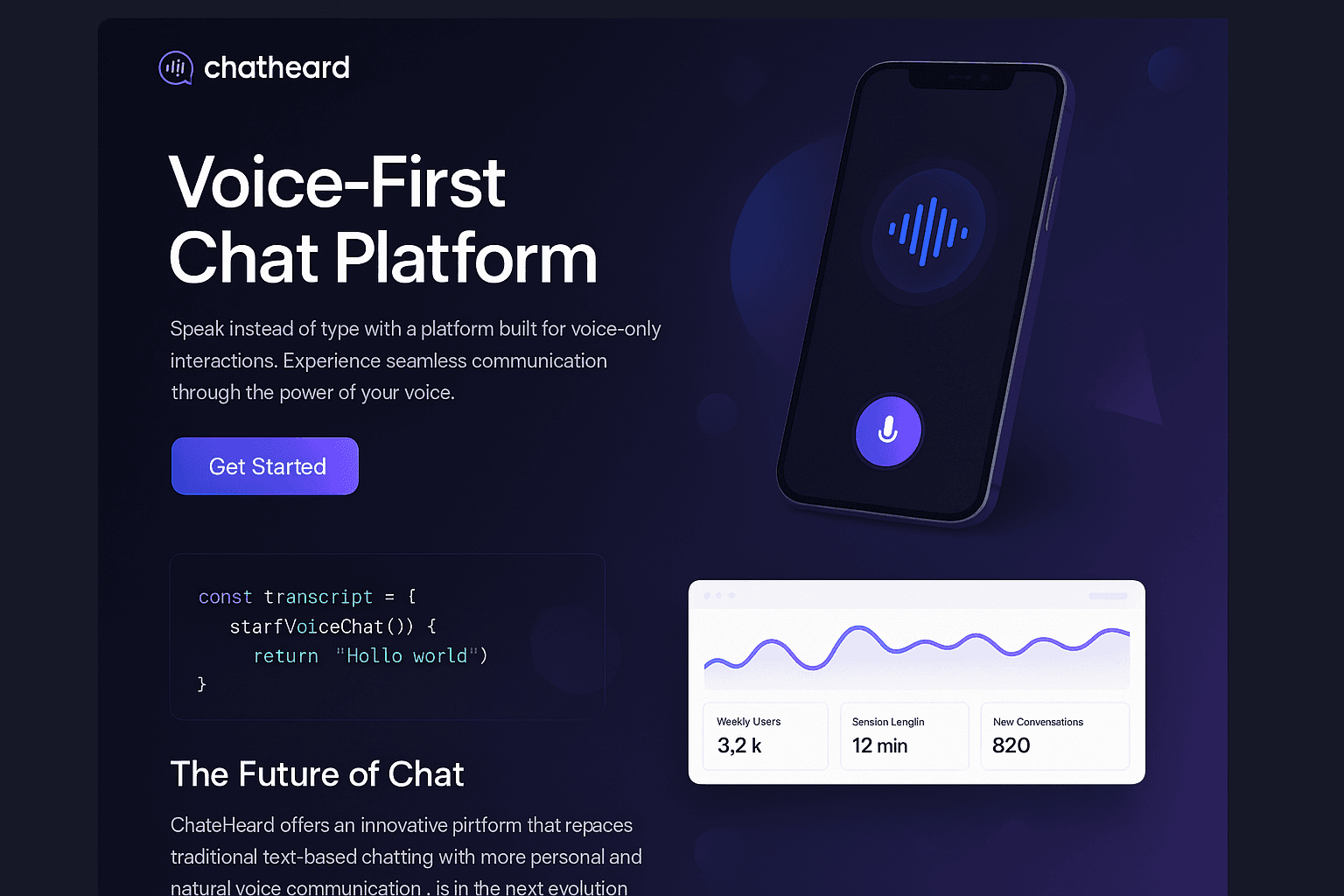 chatheard.com website mockup
